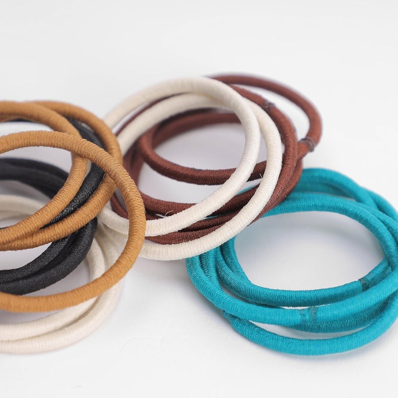 GLITTERS Trendy Stylish Elastics Stretchy Basic Colour Ponytail Holder Hair Tie Set for Girls & Women - Image 2
