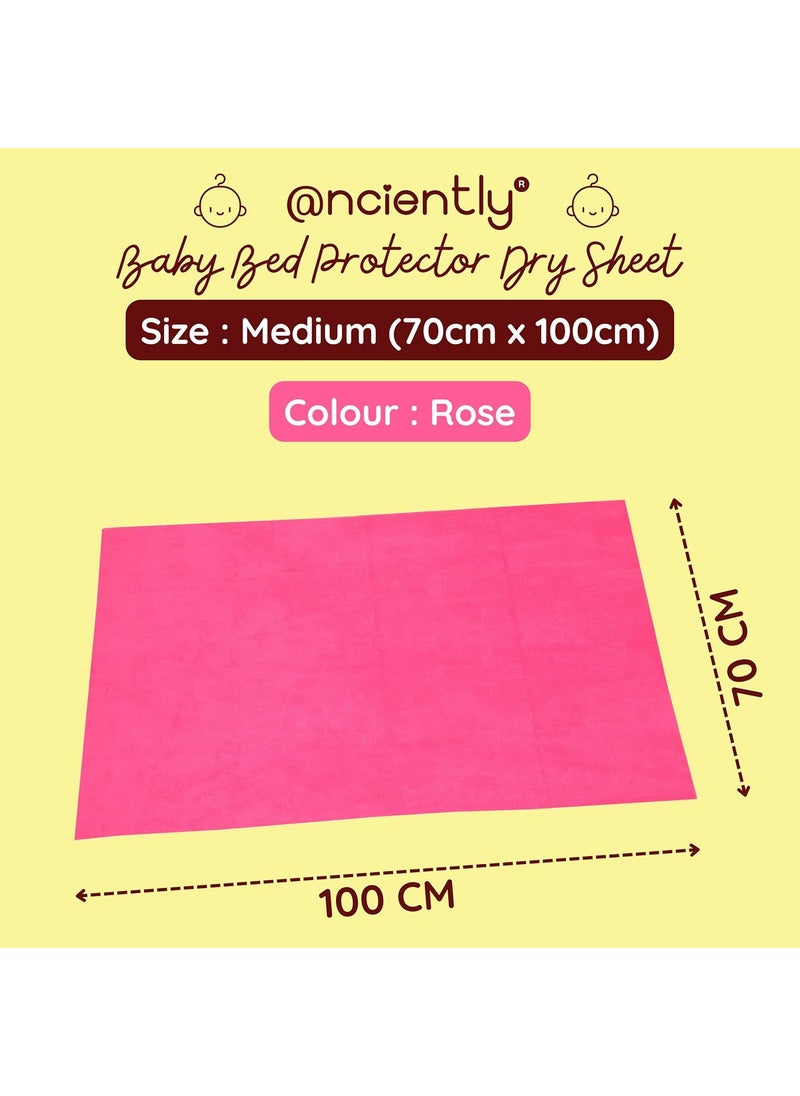 anciently Anciently Baby Bed Protector Quick Dry Sheet for Baby Waterproof Baby Dry Sheet Dark Blue Rose Colour Medium Size 70cm x 100cm Medium Combo Pack of 2  - Image 4