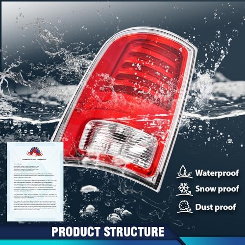 PIT66 LED Tail Lights, Compatible With 2013-2018 Dodge Ram 1500 2500 3500 Drive & Passenger Side Rear Lamp Brake Taillights Assembly-Included Bulb x2 & Harness x2,LED Updated - Image 4