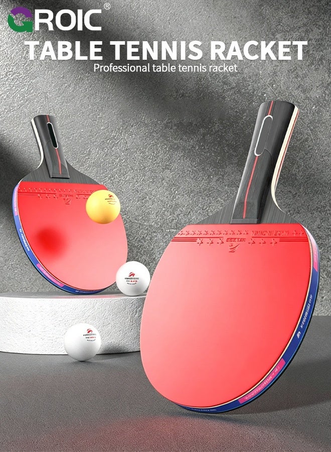 GROIC 1 PC Table Tennis Racket with Carry Case, Ping Pong Paddle with Dual-Sided Inverted Rubber, Ergonomic Handle for for Training & Recreation - Image 2