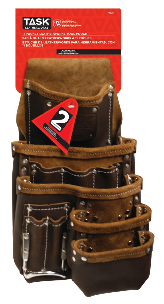 Task T77311 Leather Tool Pouch 11Pocket
