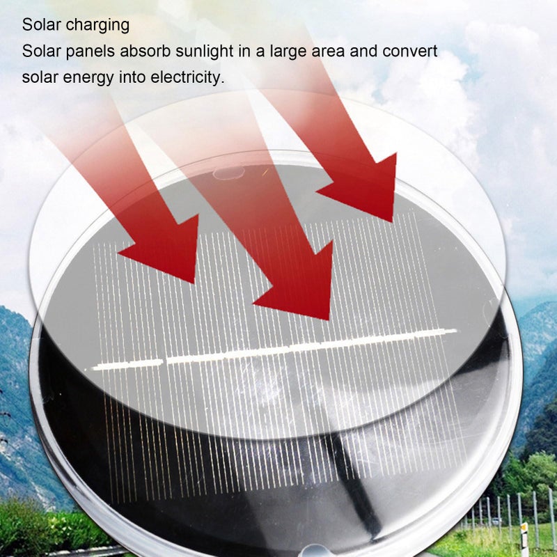 Solar Strobe Warning Light Red White Blue LED Flashing Safety Lamp For Construction Boat Navigation - Image 4