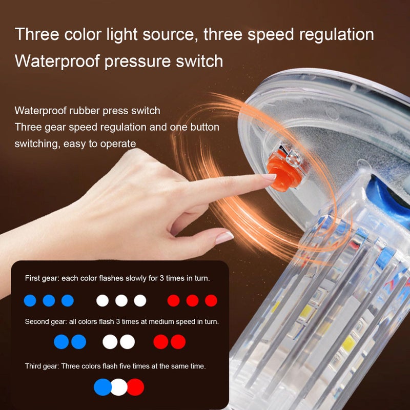 Solar Strobe Warning Light Red White Blue LED Flashing Safety Lamp For Construction Boat Navigation - Image 5