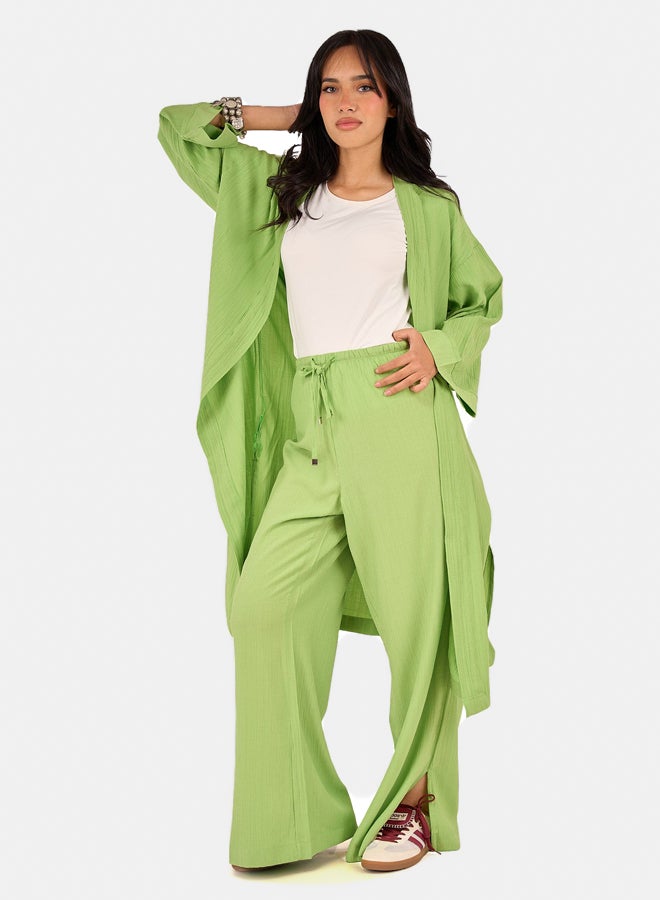 Clue Textured Pattern Midi Kimono  - Image 1