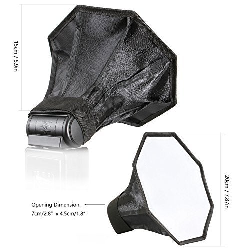 waka Flash Diffuser Light Softbox, [2 Pack] Speedlight Softbox Collapsible with Storage Pouch - 8" Octagon Softbox + 8"x6" for Canon, Yongnuo and Nikon Speedlight - Image 4