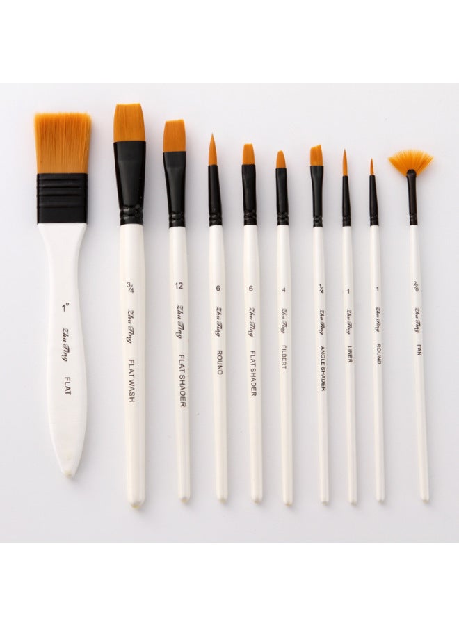 ZhuTing Nylon Wool Watercolor Brush With Board Brush Cloth Bag Brush Set Painting Supplies - Image 2