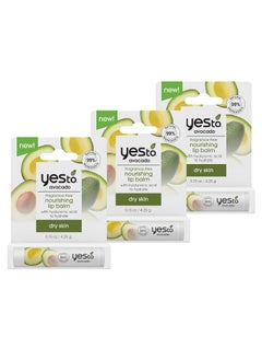Yes To Yes To FragranceFree Avocado Nourishing Lip Balm Moisturizing NonSticky Salve To Replenish Lips With Nutrients With Omega3 Fatty Acids  Hyaluronic Acid Natural  Cruelty Free 015 Oz 3Pack 