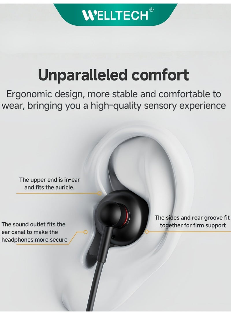 WELLTECH Lightning Earphones Wired Headphones for iPhone Stereo Sound Built-in Mic Handsfree Earbuds for iPhone 14 13 12 11 – Welltech HFD30 - Image 5