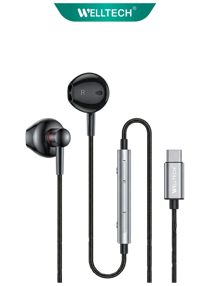 WELLTECH Lightning Earphones Wired Headphones for iPhone Stereo Sound Built-in Mic Handsfree Earbuds for iPhone 14 13 12 11 – Welltech HFD30 - Image 1