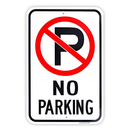 Enjoyist Large No Parking Sign, 18"x 12" .040 Aluminum Reflective Sign Rust Free Aluminum-UV Protected and Weatherproof - Image 1