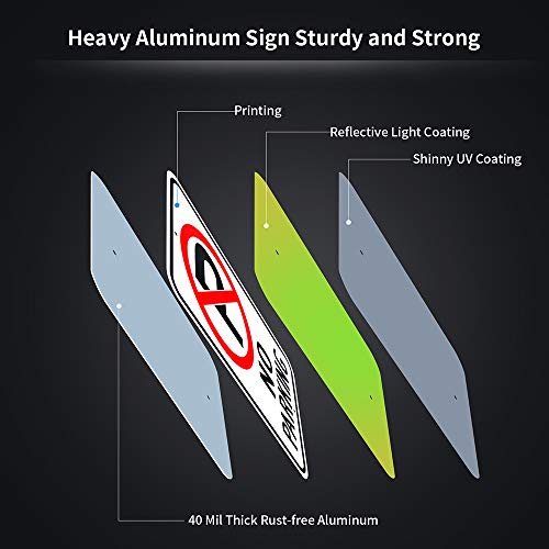 Enjoyist Large No Parking Sign, 18"x 12" .040 Aluminum Reflective Sign Rust Free Aluminum-UV Protected and Weatherproof - Image 2