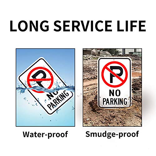 Enjoyist Large No Parking Sign, 18"x 12" .040 Aluminum Reflective Sign Rust Free Aluminum-UV Protected and Weatherproof - Image 3
