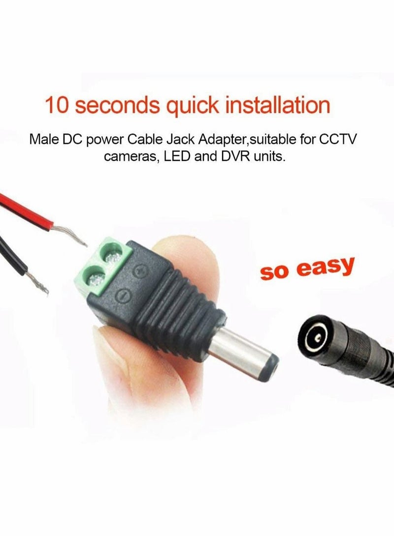 Excefore Adapter Plug 5.5 x 2.1mm DC Power Coupler, DC Male To Male Connector, DC Female to Female Connector + Barrel Power 12V Male and Female DC Power Connector 20 Pcs - Image 3