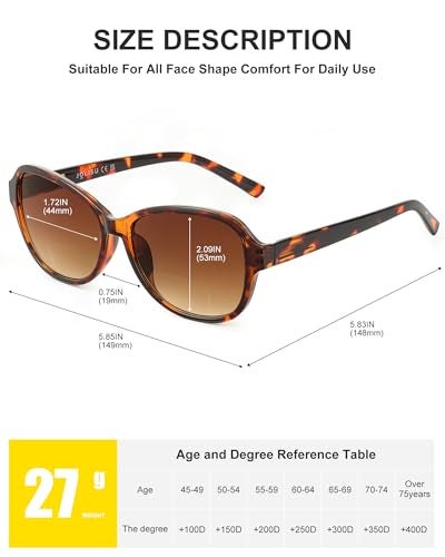 JOLISU 3 Pack Bifocal Reading Sunglasses for Women2 in 1 Sun Readers with Spring Hinge UV400 Protection 200 - Image 3