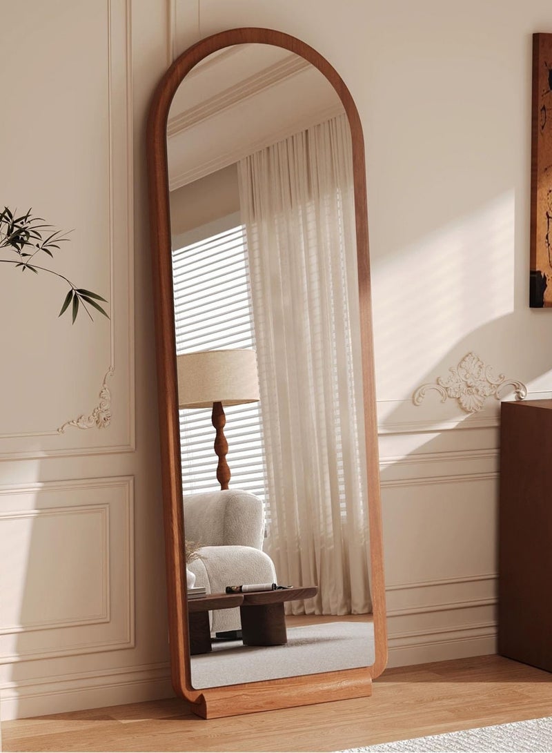عربست مرآة كاملة الطول من الأرضية إلى السقف، مرآة حائطية للمنزل، مرآة حائطية لغرفة النوم، مرآة حائطية، مرآة حائطية 120*40 سم (لون الجوز) - Image 3
