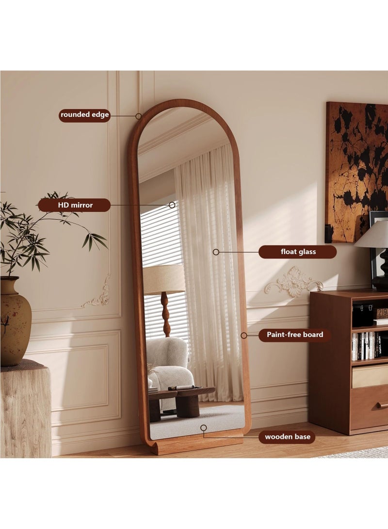 عربست مرآة كاملة الطول من الأرضية إلى السقف، مرآة حائطية للمنزل، مرآة حائطية لغرفة النوم، مرآة حائطية، مرآة حائطية 120*40 سم (لون الجوز) - Image 4