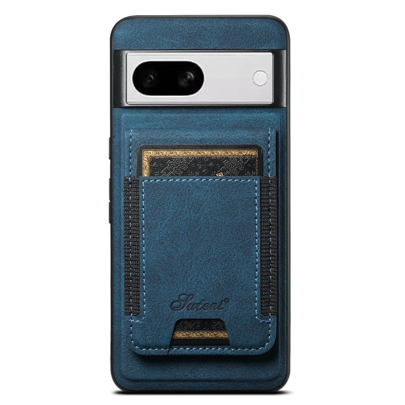 Suteni For Google Pixel 8A H17 Litchi Texture Leather Magnetic Detachable Wallet Phone Case(Blue) - Image 1