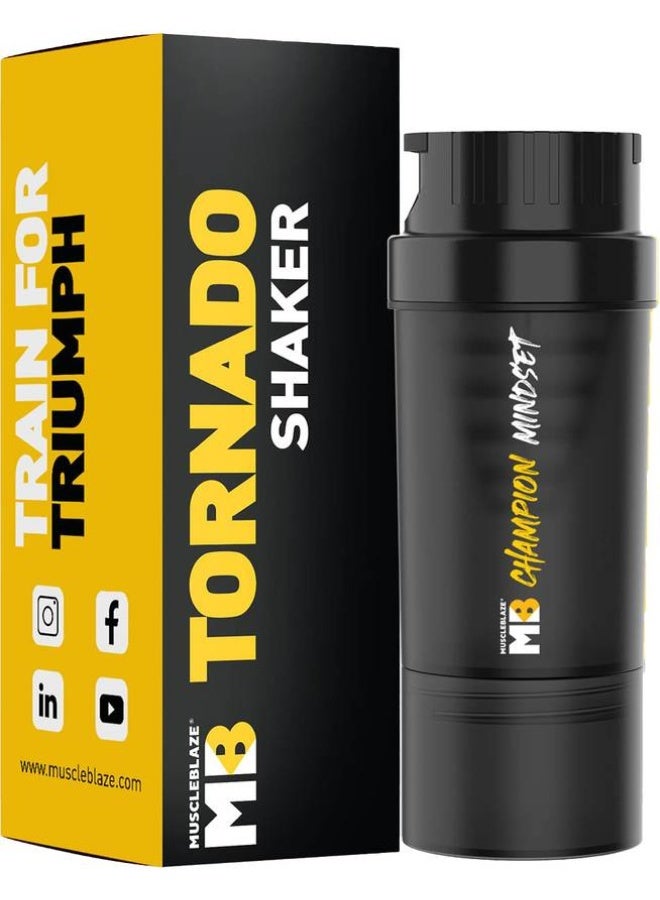 MUSCLEBLAZE MUSCLEBLAZE Tornado 500 ml Shaker  (Pack of 1, Black, Plastic) - Image 1