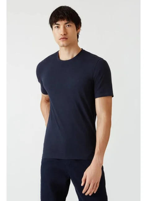 Bisse Men's Silk Finished Basic Crew Neck T-Shirt LACİ TS22Y22011_D39