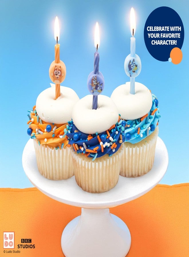 DecoPac 6 Bluey Birthday Cake Candles | Birthday Candles for Cake Decorations Featuring Bluey and Bingo, Blue & Orange, for Party - Image 3