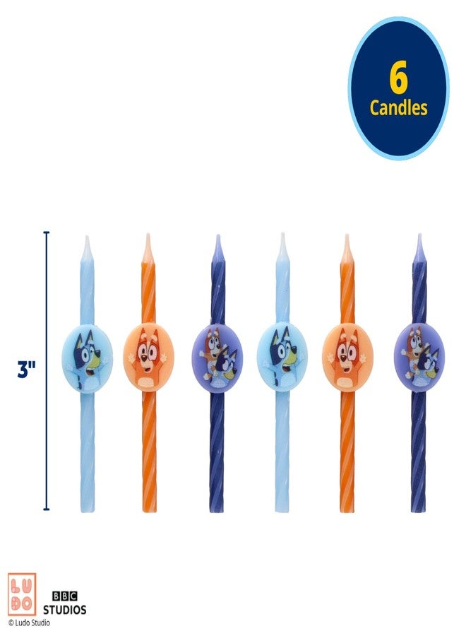 DecoPac 6 Bluey Birthday Cake Candles | Birthday Candles for Cake Decorations Featuring Bluey and Bingo, Blue & Orange, for Party - Image 2