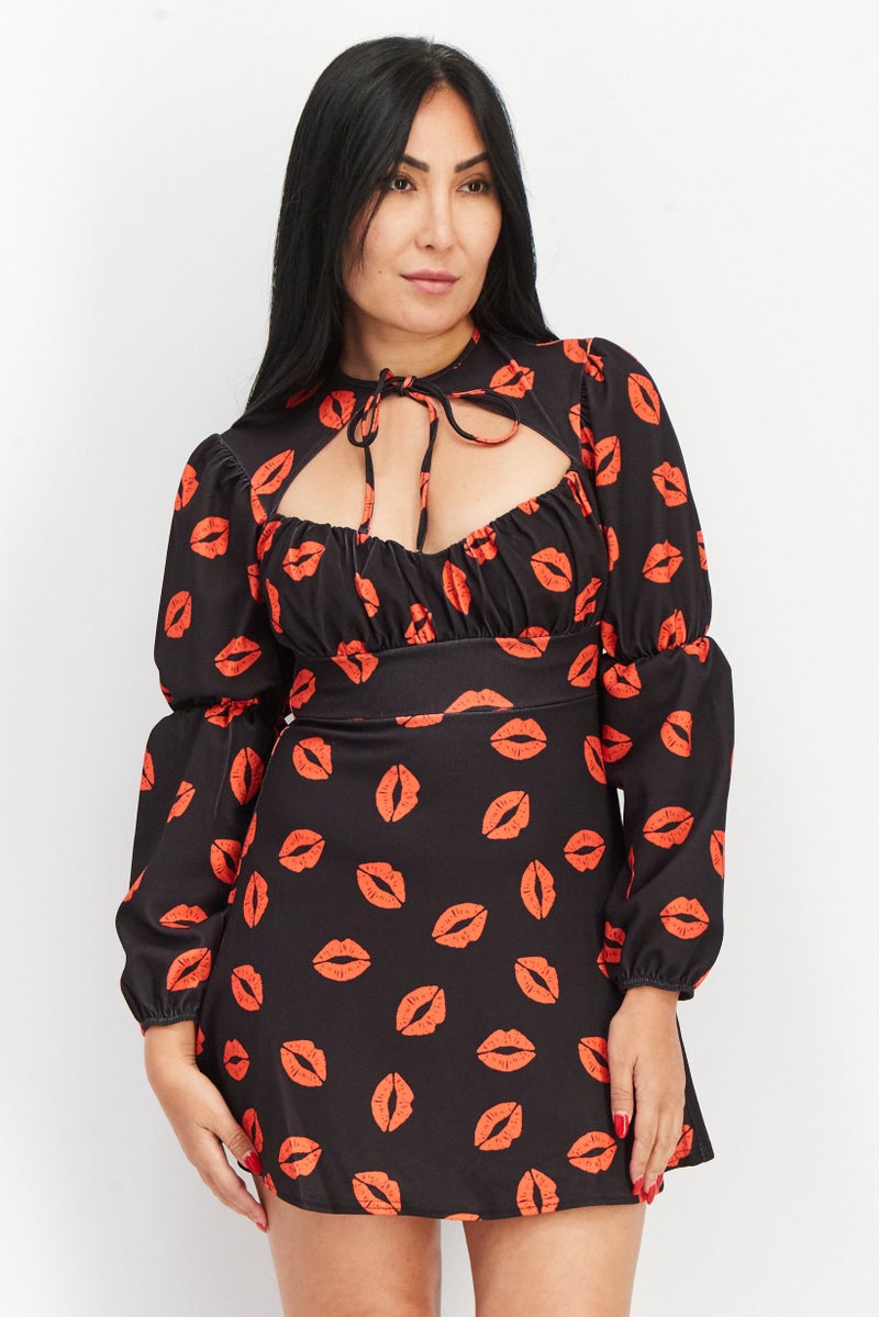 Asos Design Women Petite Peekaboo Flippy Mini Dress, Multicolor - Image 1