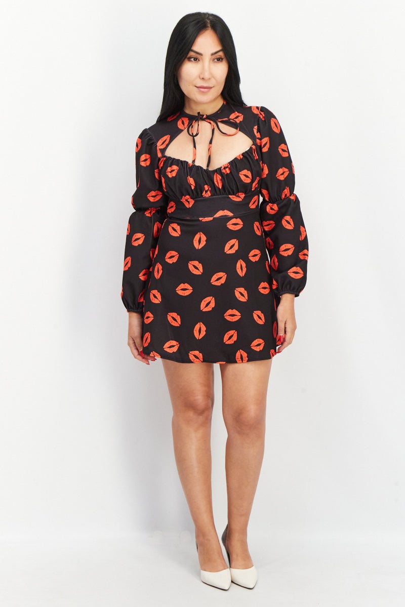 Asos Design Women Petite Peekaboo Flippy Mini Dress, Multicolor - Image 4