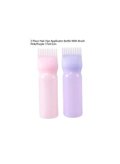 Ucanbe 2 Piece Hair Dye Applicator Bottle With Brush Pink/Purple 17x4.5cm  - Image 2