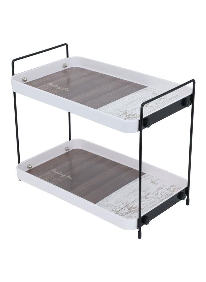 Alsaif Plastic Serving Stand 30 X 19 X 25 Cm Two Levels Rectangle White - Image 1