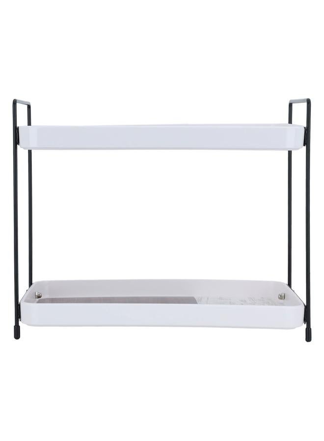 Alsaif Plastic Serving Stand 30 X 19 X 25 Cm Two Levels Rectangle White - Image 2