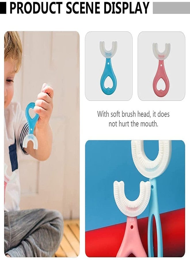 Styxon 2Pcs Kids U- Shaped Toothbrush, Food Grade Soft Silicone Brush Head, 360° Manual Toothbrush Oral Cleaning Tools for Children Training ((Multicolor for 2-6ages) - Image 3