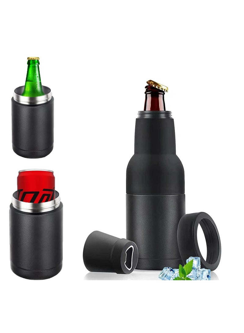 CMGTYYD Coke Cooler - 3 in 1 Coke Bottle and Can Cooler with Bottle Opener, 12 oz. Ultra Thin Can Soda Bottle Insulator Retainer, Vacuum Insulated Double Wall Stainless Steel - Image 1