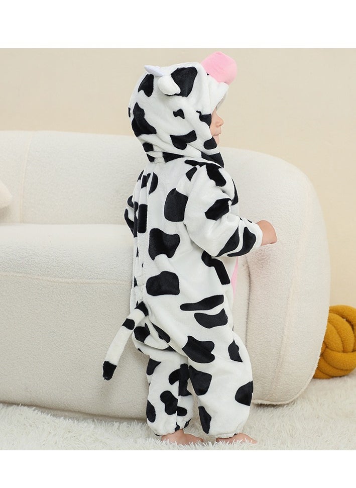 Loquat - Flannel Children's Climbing Clothes Baby Autumn Winter Long Sleeved Clothes Jumpsuit Newborn Cartoon Jumpsuit - Image 1