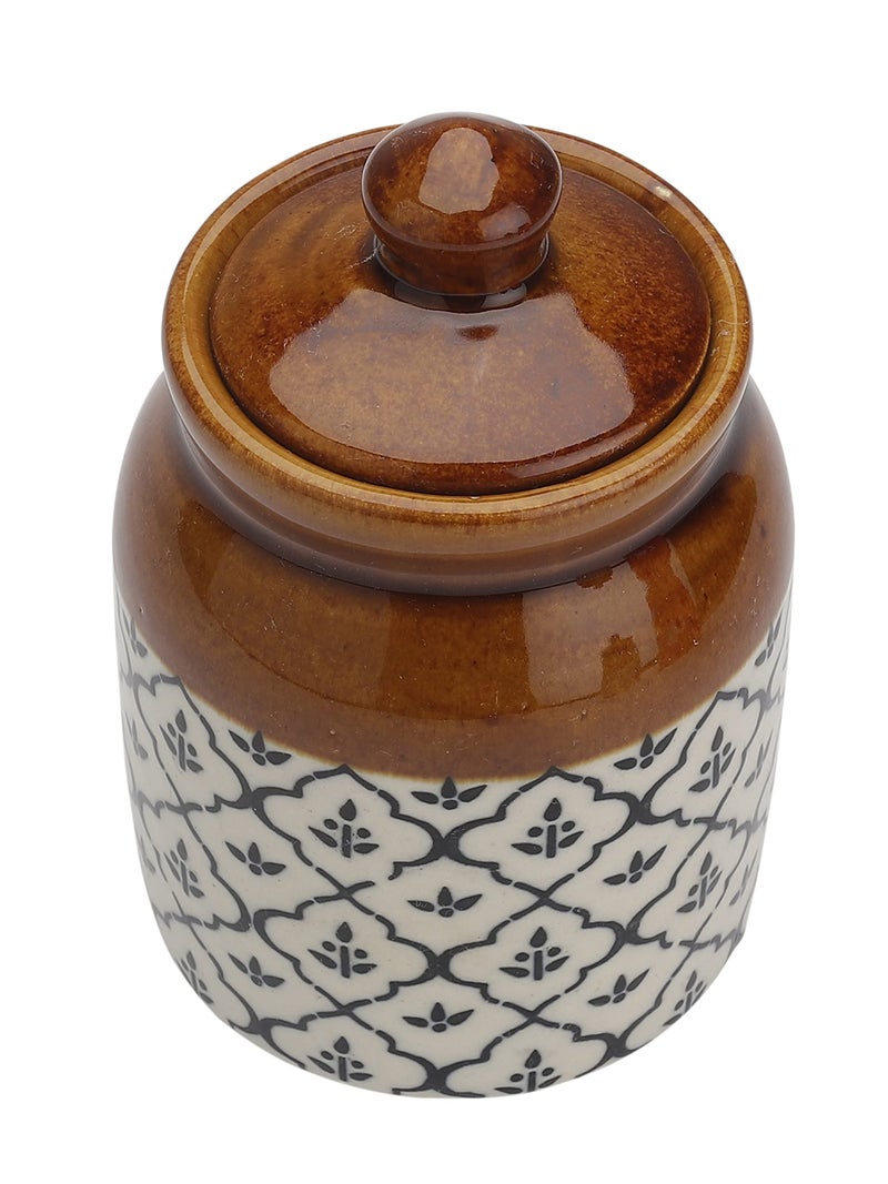 miah decor Ceramic Jars For Kitchen Storage with Lid Handpainted Tea Coffee Sugar Pickle Spices Stoneware Canister Food Storage Jar-Pack of 2 | Microwave & Dishwasher Safe, Blue - Image 5