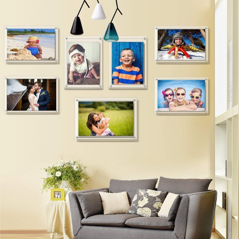 Al Raied ARS® 8.5x11 Inch Clear Acrylic Wall Mount Floating Picture Frame – A4 Letter Size Double Panel Display Frame - Image 2