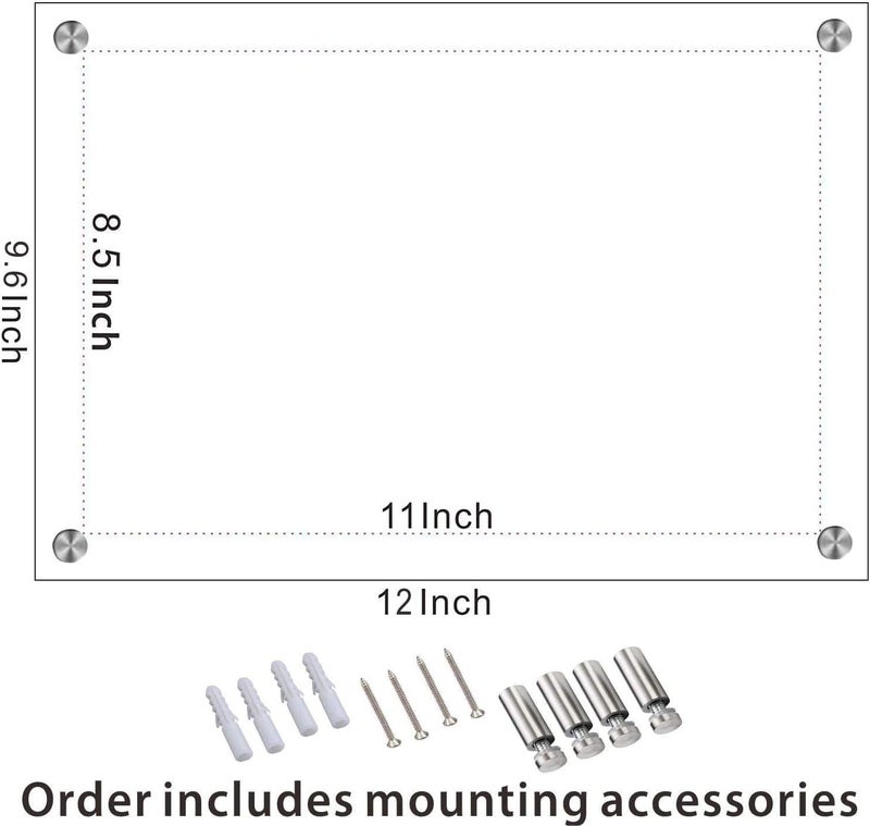 Al Raied ARS® 8.5x11 Inch Clear Acrylic Wall Mount Floating Picture Frame – A4 Letter Size Double Panel Display Frame - Image 3