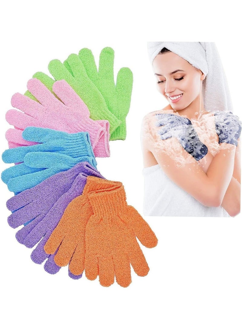 saykfoe [10 Pieces] Exfoliating Gloves, Bath Gloves - Premium Scrub Wash Mitt for Shower, Spa, Massage and Body Scrubs, Spa Exfoliation Accessories for Men and Women (5 Pairs)  - Image 1
