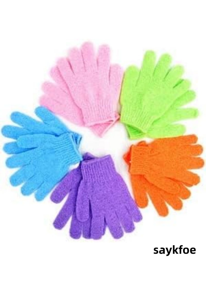 saykfoe [10 Pieces] Exfoliating Gloves, Bath Gloves - Premium Scrub Wash Mitt for Shower, Spa, Massage and Body Scrubs, Spa Exfoliation Accessories for Men and Women (5 Pairs)  - Image 5
