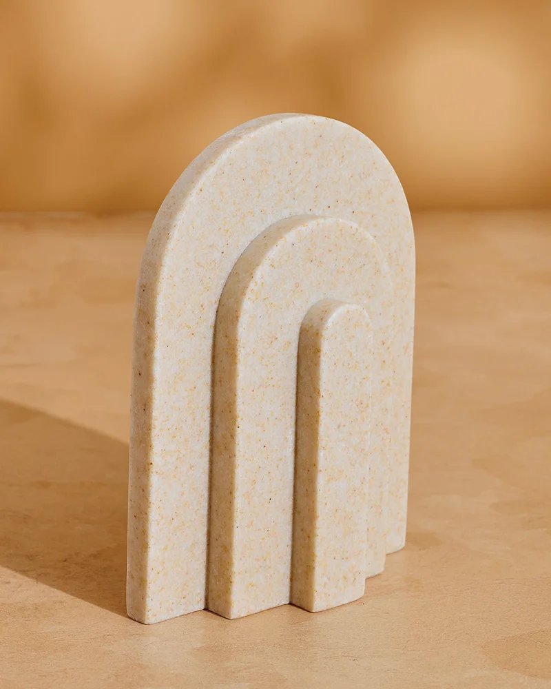 REDTAG Beige Textured Polyresin Arch Decorative Accent