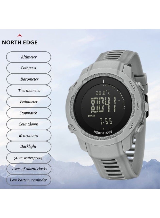 NORTH EDGE Carbon Fiber Military Off-road Outdoor Sports Electronic Watch for Men - 50-meter Water Resistance Compass - Image 1