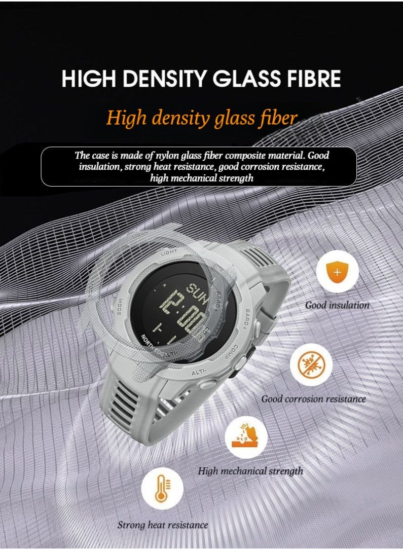 NORTH EDGE Carbon Fiber Military Off-road Outdoor Sports Electronic Watch for Men - 50-meter Water Resistance Compass - Image 3