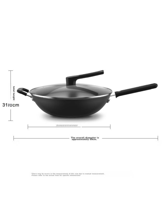 Joyoung Cast Iron Wok, Non-coated Deep Stew Pot, Household Cooking Pan, Compatible With Induction And Gas Stoves, 34cm - Image 1