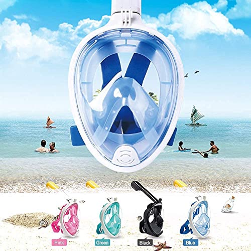Verana Full Face |Snorkel Mask for Adults | Kids Upgraded Breathing System 180° Panoramic View Anti-Fog Anti-Leak Diving Masks for Youth Men | Women (Blue-L/XL) - Image 4