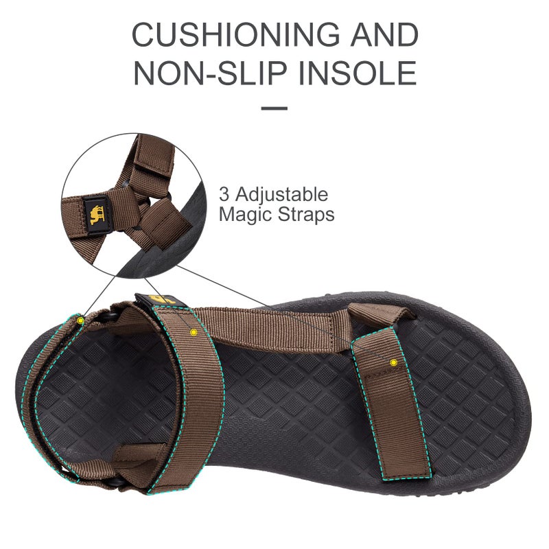 CAMEL CROWN Hiking Sport Sandals for Men Anti-skidding Water Sandals Comfortable Athletic Sandals for Outdoor Wading Beach Brown 9.5 - Image 2