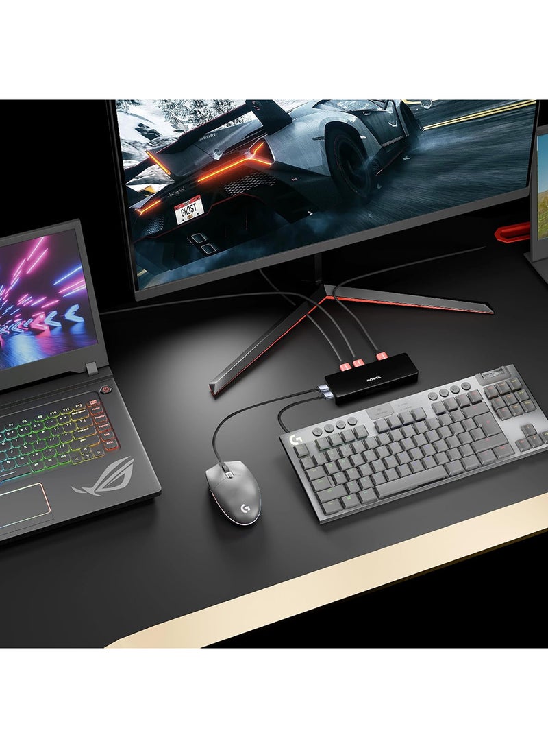 MOWSIL Mowsil HDMI KVM Switch 2 Port, 4K@60Hz, 2 in 1 Out, with 4 USB Ports, Hotkey & Button Switching, Control 2 PCs with 1 Monitor, Keyboard, Mouse - Image 2