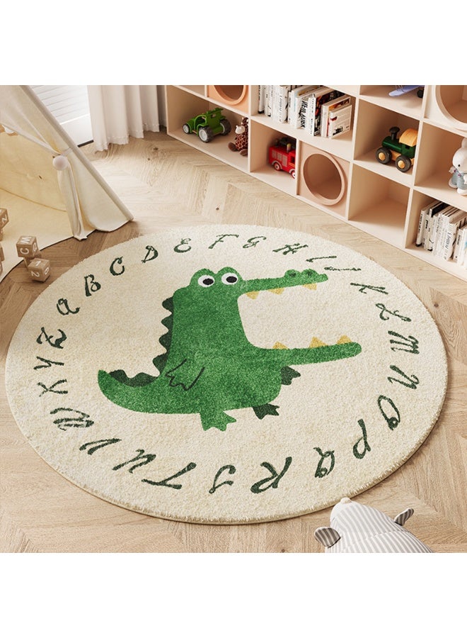 Betaoby 100cm/39inch Kids Cartoon Crocodile Alphabet High Pile Rug, Soft & Thick Printed Carpet for Playroom, Nursery & Bedroom, Multiple Colors - Image 1