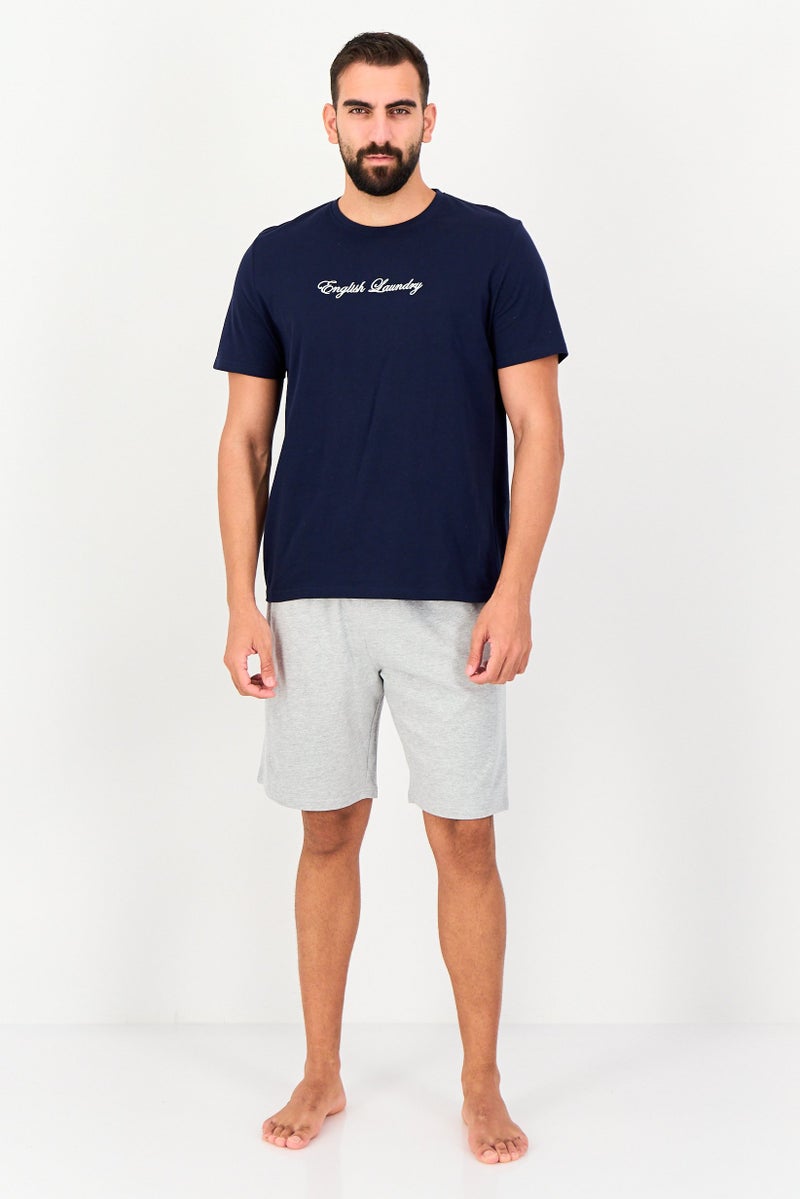 English Factory Men 2Pcs Short Sleeve T-Shirt And Shorts Sleepwear Set, Multicolor - Image 4