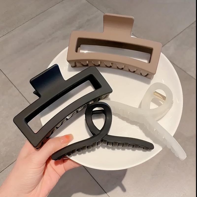 elina Elina 6 Pcs Big Jumbo Hair Claw Clutcher Clips Small Medium Large Matte Color Butterfly For Thick Thin Long Hair Tight Strong Grip Big Barrette For WomenGirls Accessories Assorted 6 Pcs - Image 4
