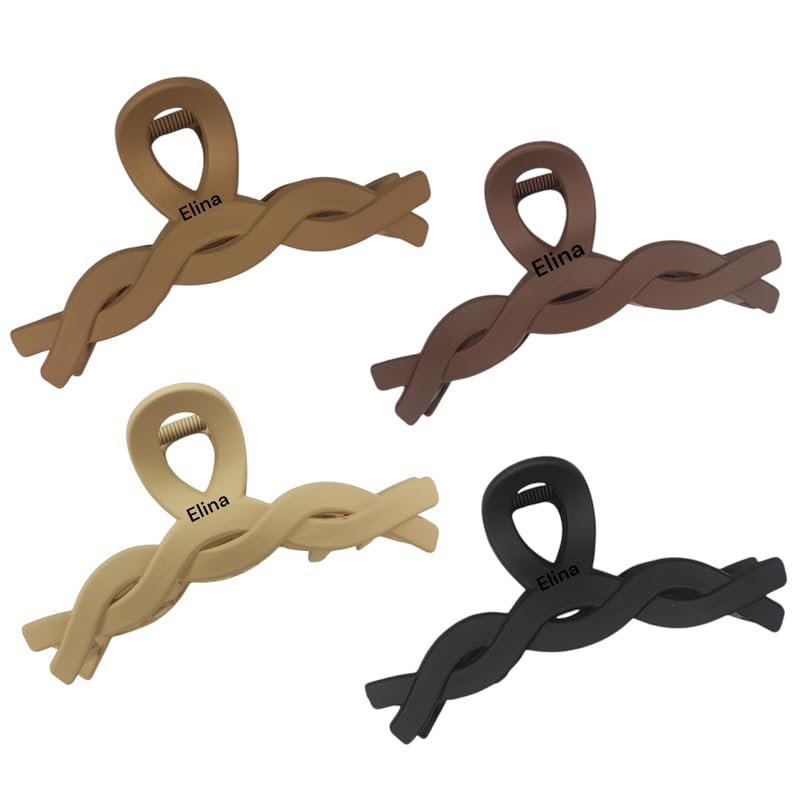 elina Elina 6 Pcs Big Jumbo Hair Claw Clutcher Clips Small Medium Large Matte Color Butterfly For Thick Thin Long Hair Tight Strong Grip Big Barrette For WomenGirls Accessories Assorted 6 Pcs - Image 5