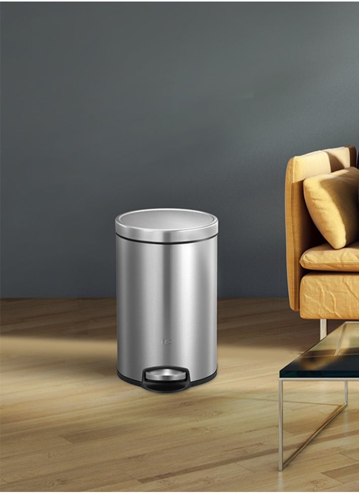 EVA SERIES | Brushed Stainless Steel Finish | Soft-Closing | Fingerprint-Resistant | Premium Pedal Trash & Garbage Bin | Multiple Sizes ( 5 - 30 L) To Suit Different Places | 8 Liters